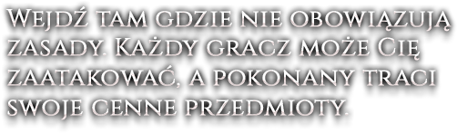 Wejdź tam gdzie nie obowiązują zasady. Każdy gracz może Cię zaatakować, a pokonany traci swoje cenne przedmioty.
